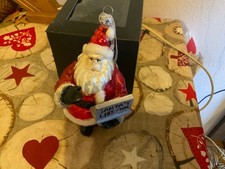 Weihnachtskugel -Figur Weihnachtsmann aus Glas  15 cm  Rot