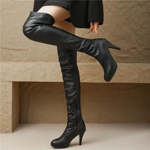 Leder high heel stiletto - leder,