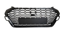 Kühler Grill Wabengrill Front Schwarz Glanz für Audi S4 B9 2019-2024