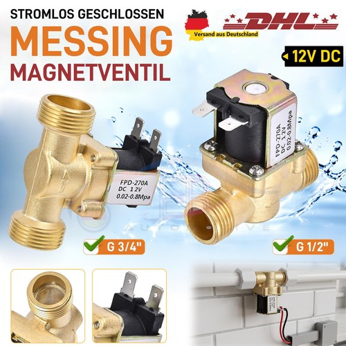 Magnetventil messing 3 4 - 1/2", 3/4"