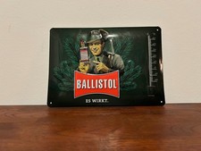 Ballistol Blechschild Motiv Jäger mit Thermometer Nostalgie 270x190mm 3D