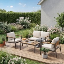 4-teiliges Garten-Lounge-Set -