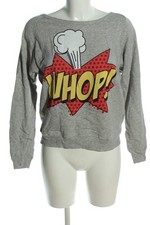 ZARA Rundhalspullover Damen Pullover Gr. DE 36 hellgrau-rot-blassgelb