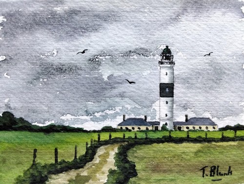 Original aquarell leuchtturm - -,
