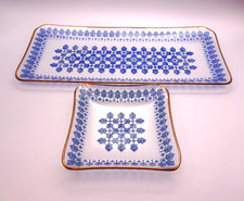 2 x Glasplatte - Kuchenplatte - Kuchenteller - blau - DDR  (4)