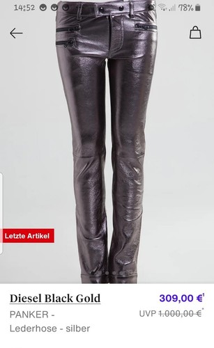 Diesel black gold lederhose - gold,