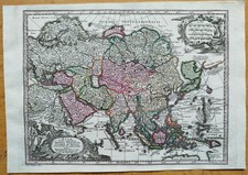 Kontinent Asien - Kupferstich