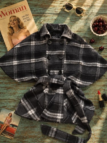 Wolle poncho jacke - jacke, mantel