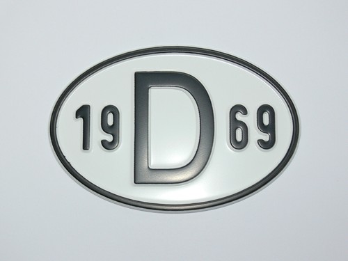 Schild 1969 alu - 1969, geprägt