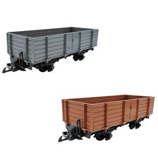 Hochbordwagen grau, braun modularer Modellbausatz für Spur-G Gartenbahn