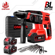 ONEVAN Bürstenlos Akku Bohrhammer Bohrmaschine ElektrischerHammer Drill SDS Plus