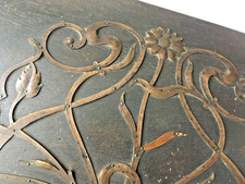 Jugendstil-Schatulle Schmuckschatulle  Eichenfurnier und Kupferblech