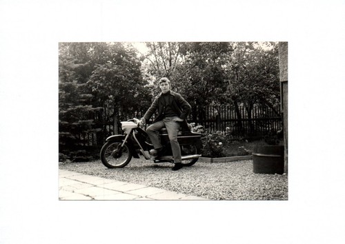 Altes foto mann motorrad - foto,