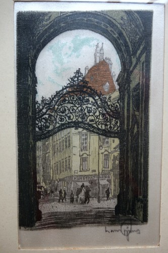 Farbradierung auf seide von - seide,