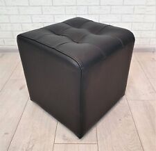 Schwarzes Echtleder Hocker Pik