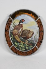 N92E70- Bleiverglasung Fensterbild mit Gemälde Auerhahn sign. Walter Hraban (?)