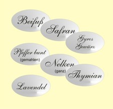 150 Gewürzetiketten silber