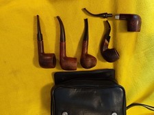5 Tabakpfeifen mit Ledertasche Marken siehe Bilder