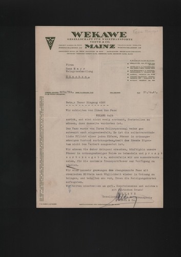 Mainz brief 1941 wekawe - 1941,,