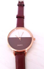Damen Armbanduhr Uhr Modeuhr roségold-bordeaux *neuwertig/ungetragen*
