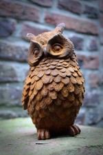 Gartenfigur Uhu Edelrost