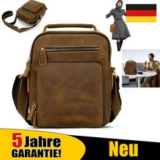 Schultertasche Echt Leder Umhängetasche Handtasche Vintage Messenger Bag Herren`
