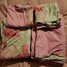 Bettwäsche QVC BLumenmuster / Unterseite rosa  -  warm