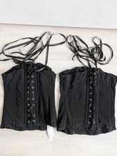 Schwarzes Mesh Korsett-Top XS