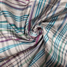 Dupion Seide grau kariert , Kleiderstoff, 100% Seide 3,50 m x 0,90 m Stück