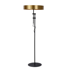 Lucide Stehleuchte Giada mit flachem Schirm in Gold Stehlampe Lampe Leuchte S944