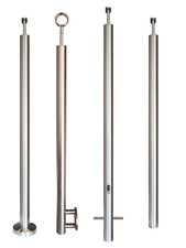 Edelstahl Pfosten Stütze V2A Handlaufhalter  Aufmontage Seitenmontage Betonieren