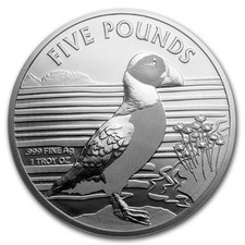 Alderney 5 Pfund Pounds Puffin