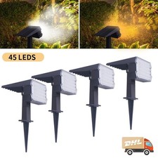 45/28LED Solarleuchte Bodenstrahler Außen IP65 Gartenleuchten Garten Solarlampen