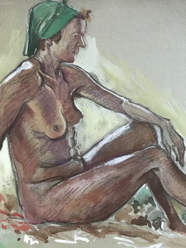 Aquarell zeichnung akt frau - zeichnung,