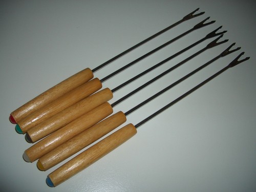 Fonduegabeln holz für - 6x,