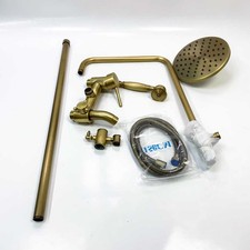 fyheast Antike Duschsäule mit Handbrause mit Brausebatterie aus Messing und