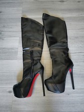Extrem Plateau Stiefel Echtleder Overknee Gr. 40 sexy Sharlene Made in Italy