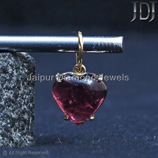 Solid 14k Gelbgold Anhänger Turmalin Edelstein Herz Anhänger Schmuck