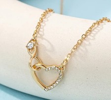 Goldene Modische Herz Anhänger-Halskette Luxus 