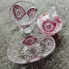 Kristallglas, Zuckerdose mit Deckel, Vase, Schale,