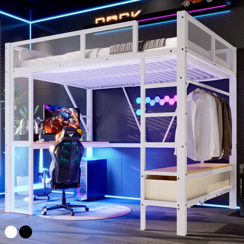 Led hochbett mit schreibtisch - led,