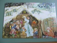 Postkarten- Adventskalender Schneewittchen und die sieben Zwerge mit Glimmer