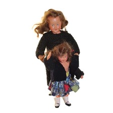 Alte Puppenhaus Puppen 2er-Set