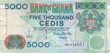 Ghana 5000 Cedis 2000 P34e Fine (Serie BK)
