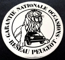 Werbe-Aufkleber Peugeot Garantie Nationale Occasion Oldtimer Löwe 80er