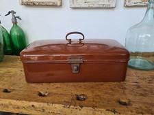 Y5134 Brotdose | Brotkasten | braun | VEWAG Radeberg | EMAIL um 1910