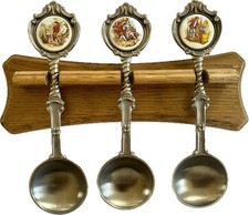 Zinn Löffel  SKS Design Rustikal Retro Vintage unbenutzt Zinnlöffel m. Halterung