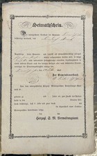Heimatschein herzogtum - heimatschein,