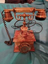 Antikes Telefon aus Onyx und Messing.  Funktioniert einwandfrei 