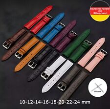 Uhrenarmband Lederarmband Krokoprägung 10 12 14 16 18 20 22 24 mm Ersatzband Uhr